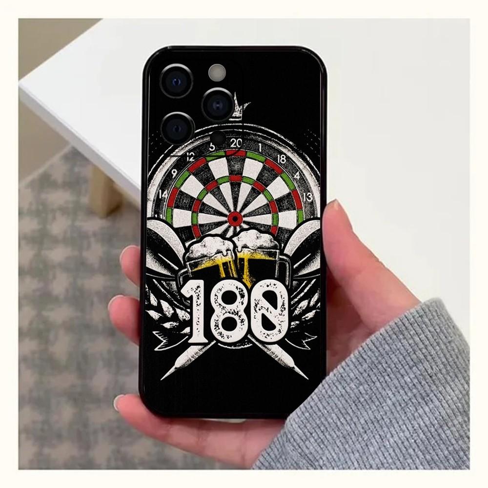Darts Phone Case For Apple iPhone 15,14,13,12,11,Pro,X,XS,Max,XR,Plus,Mini Soft black shell