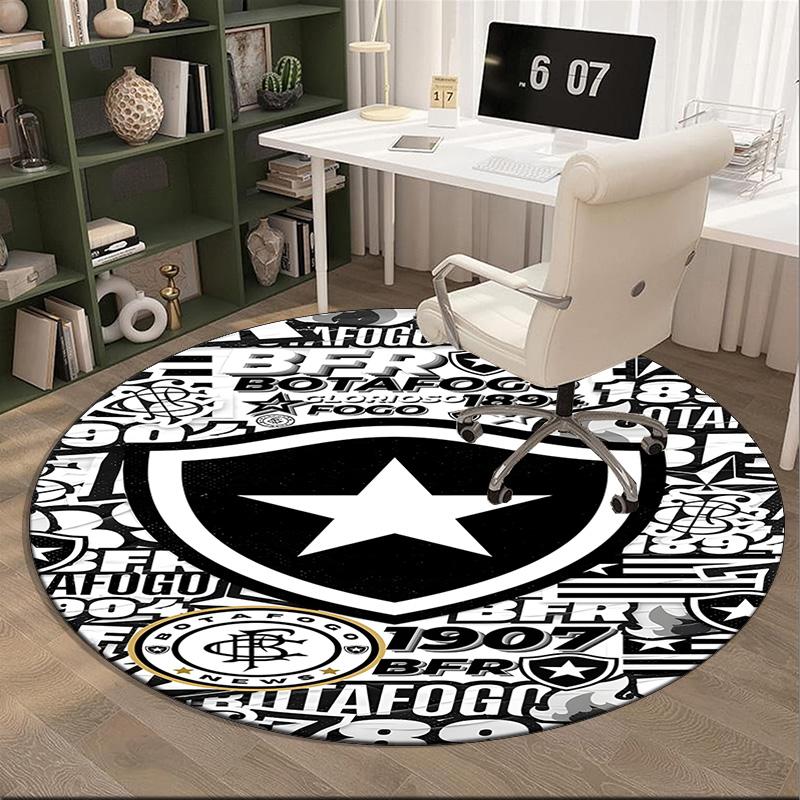 1PC round rug Shield With Star Emblem Printed Round Area Rug ,Rug For Home Office, Round Chair Rug, Decorative Carpet Fan gifts Christmas gift