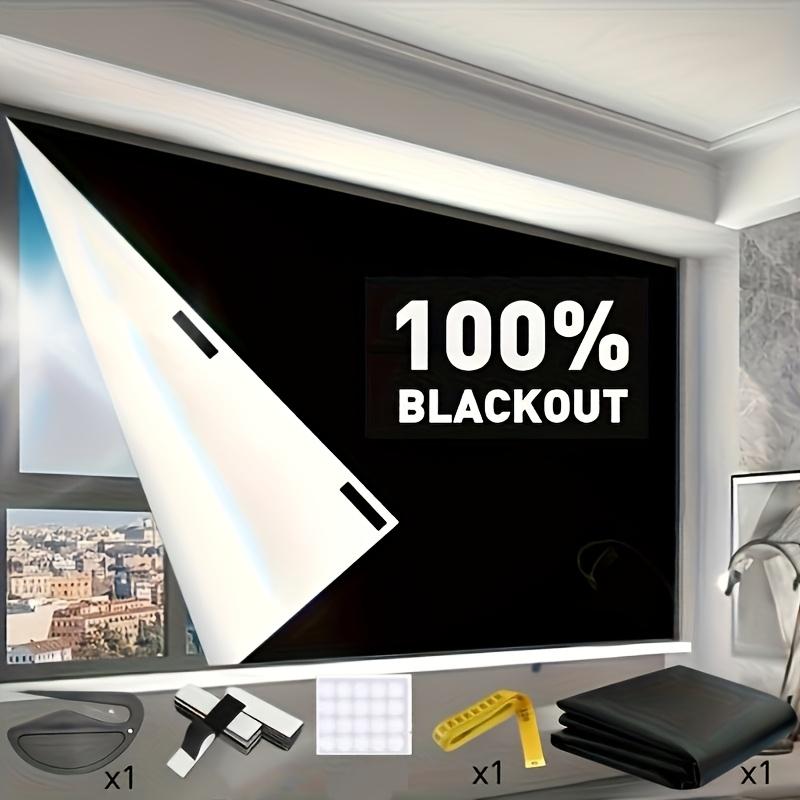 1 Pack 100% Blackout Curtain Fabric, thermal insulated, privacy-protective and fully light-blocking, easy to install and cut