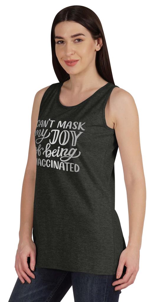 Inkmeso Can't Mask My Joy Of Being Vaccinated Women Pro-Vaccine Tank Top