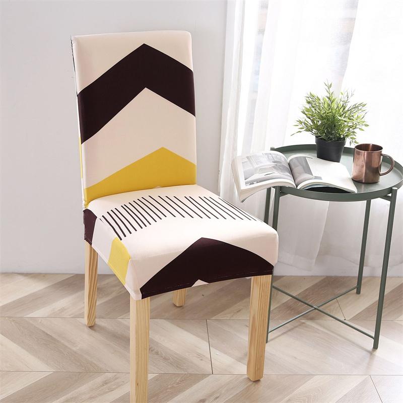 Printing Chair Covers Elastic Dining Room Seat Cover Spandex Dustproof Chair Protective Case for Home Office Restaurant Banquet