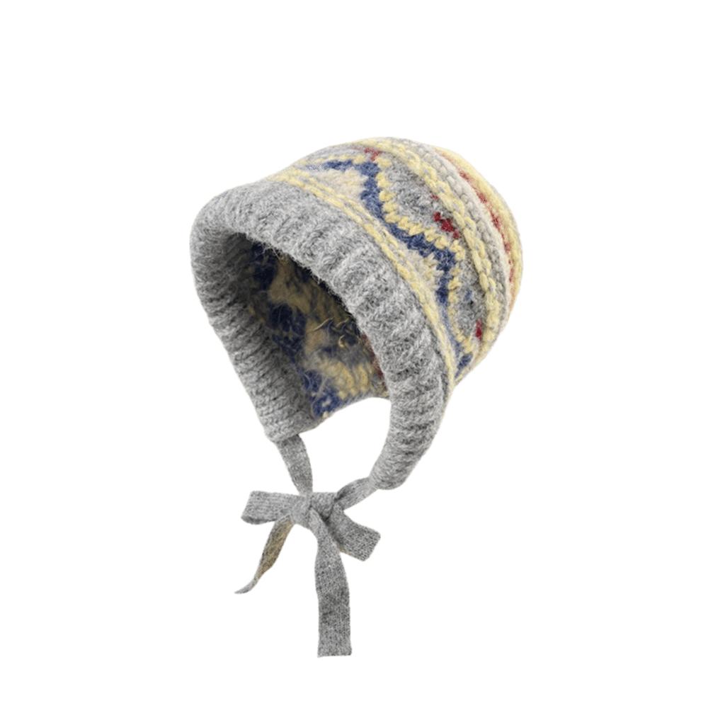 Windproof Knitted Plush Hat Ethnic Style Warm Hat Fashion Pullover Beanie Hat Autumn Winter