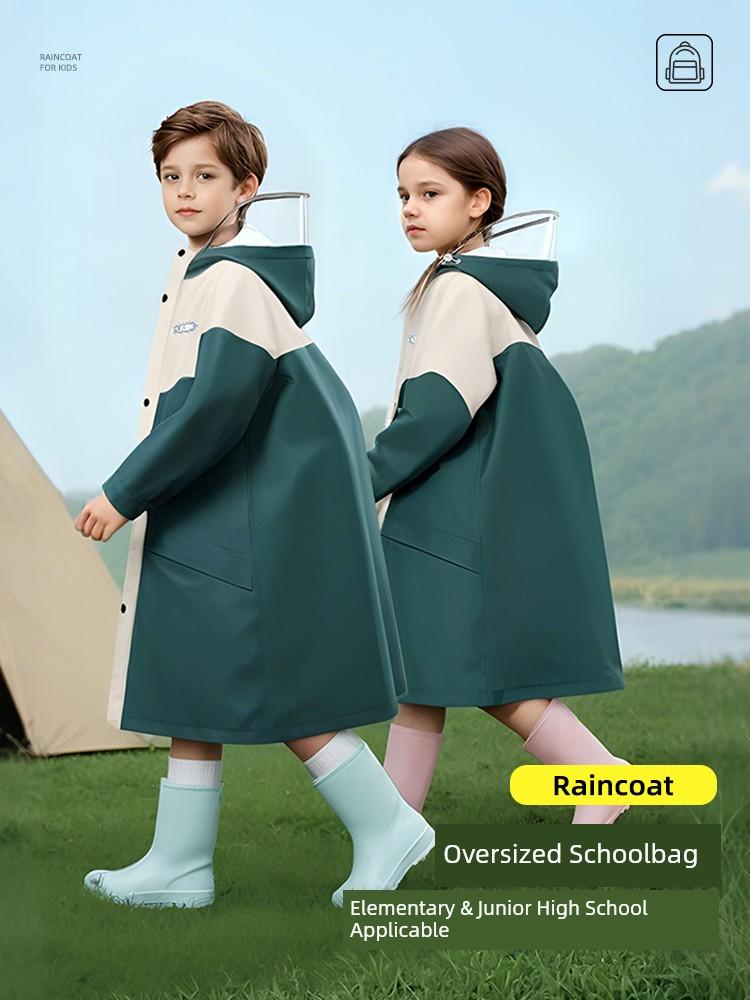 Children's Raincoat for Primary School Students 2025 New Girls Boys Middle and Big Children Full Body Rainstorm Prevention Girls Poncho