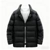 Men's Casual Solid-color Stand-up Collar Cotton-padded Jacket, Men's Thick And Warm Long-sleeved Coat With Added Cotton
