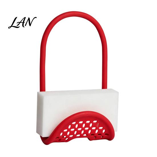 Sink Area Organization Faucet Hanging Sponge Holder, Foldable Elastic Silicone Organizer, Self-draining Self Draining Organizer Non Slip Soap Rack for