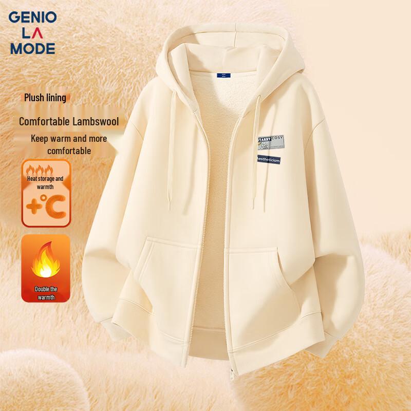 GENIOLAMODE Men's Heavyweight Fleece-Lined Zip Hoodie