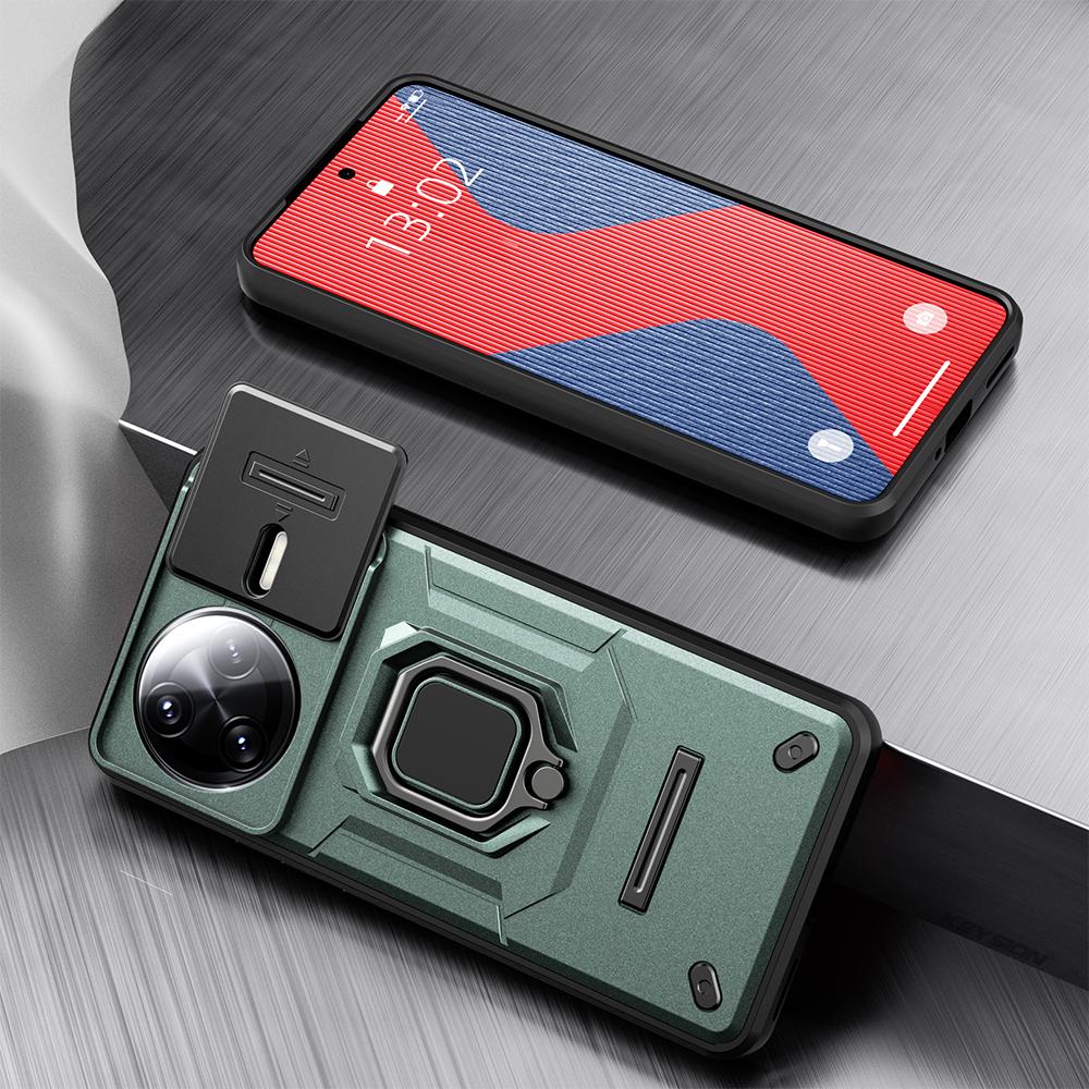 KEYSION Противоударный защитный чехол для POCO F7 Pro Slide Camera Защитное кольцо для объектива Подставка для телефона Задняя крышка для Xiaomi POCO F7 Ultra