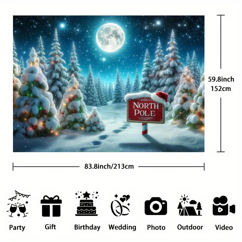 1Pcs Charming Arctic Winter Wonderland Photography Background - Perfect for Christmas and Winter Theme Photography