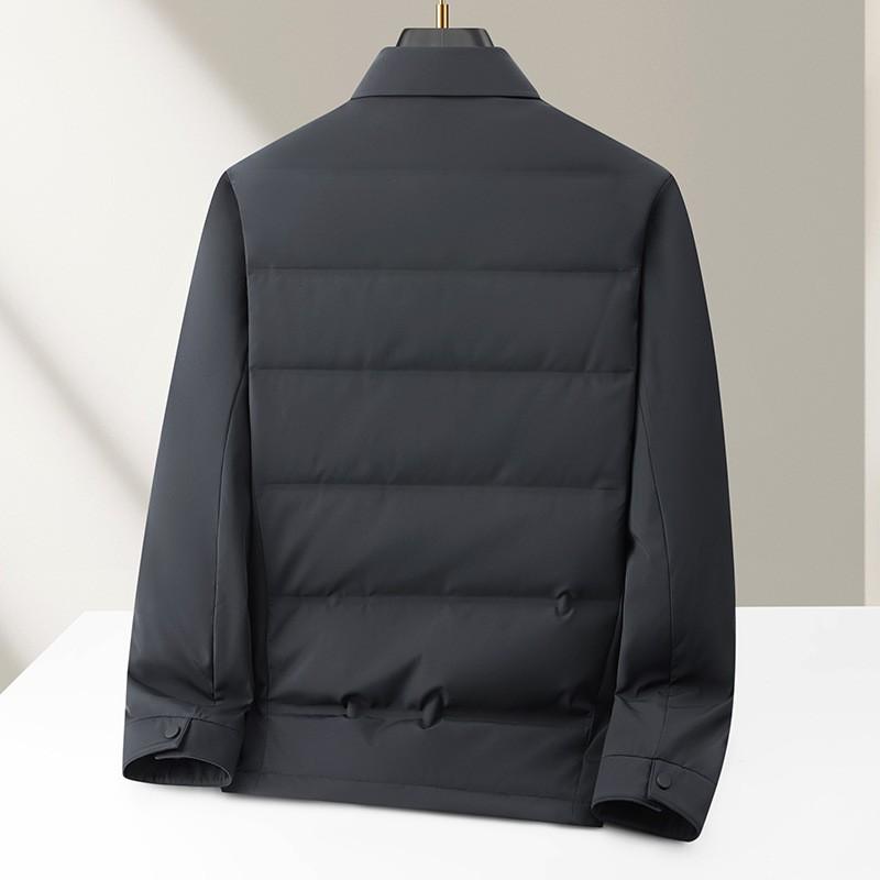 Mens Winter Down Jacket Lightweight Style Turn-Down Collar Casual Warm Coat 85% Nylon 81-85% Duck