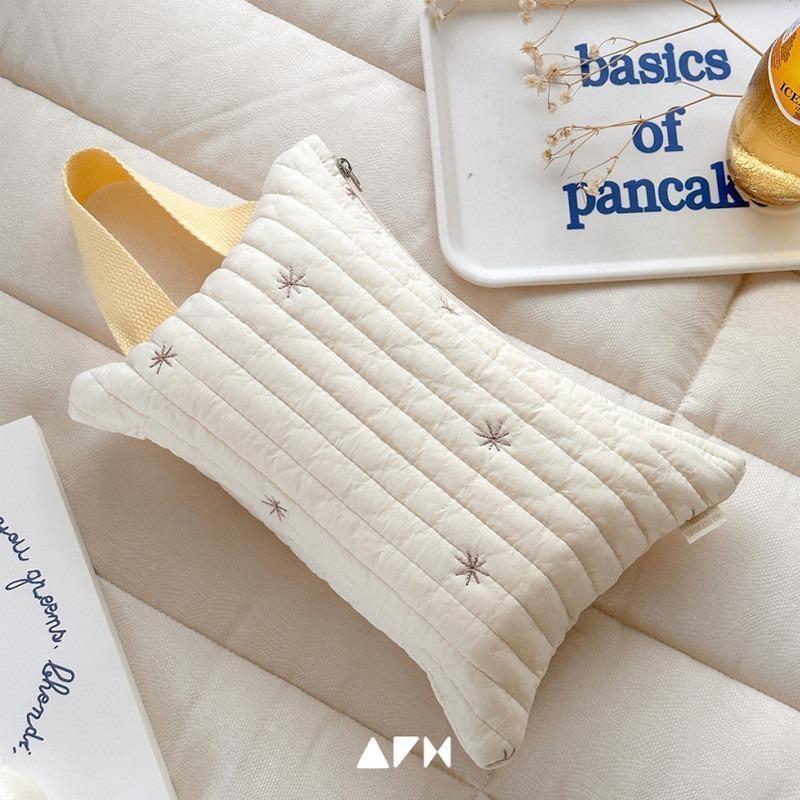 Вышитый чехол для детской коляски Съемный чехол для салфеток Держатель для бумаги Коробка для хлопковых салфеток Удобный мешок для хранения влажных салфеток