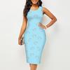 Женское платье Sling Summer LovePrint Dresses Tight Sleeveless Slim Fit Sexy Fashion Top Clothing