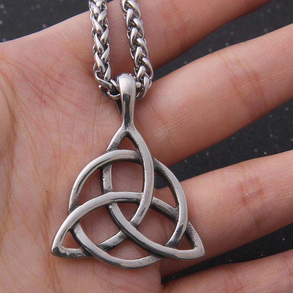 Подвески с кельтским узлом, подвески с тройным узлом викингов для мужчин, повседневные мужские украшения из нержавеющей стали