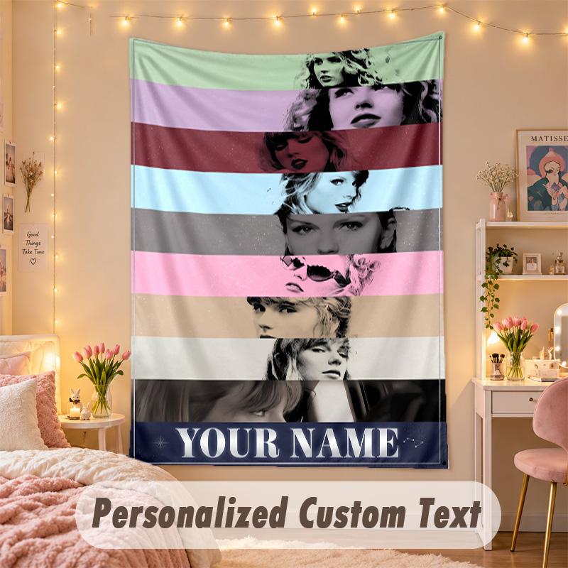 Custom Personalized Tapestry,Taylor Swift Print Custom Name Text Wall Art Hanging for Bedroom