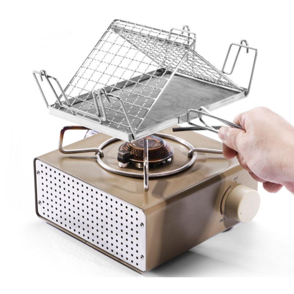 Stainless Steel Camping Stove Toaster With Handle Portable Toaster Durable Outdoor Toaster Camping