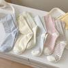 Полосатые носки кремового цвета для летних девушек, модных студенток, простые свободные послеродовые носки, носки Dui Dui