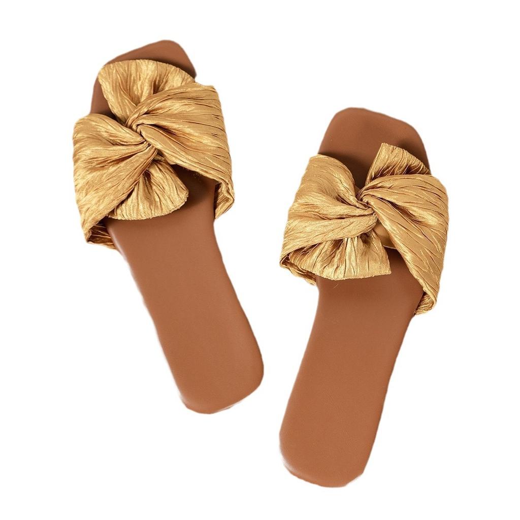 Женские тапочки Лето Новые Плоские Квадратный Носок Открытый Носок Тканевые Геометрические Сандалии Повседневные Удобные Легкие Тапочки с Мягкой Подошвой