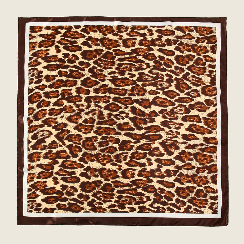 90*90Cm Satin Square Scarf Women Leopard Print Shawl Hair Wrap Silk Feeling Satin Neckerchief Hair Band Classics Leopard Bandana