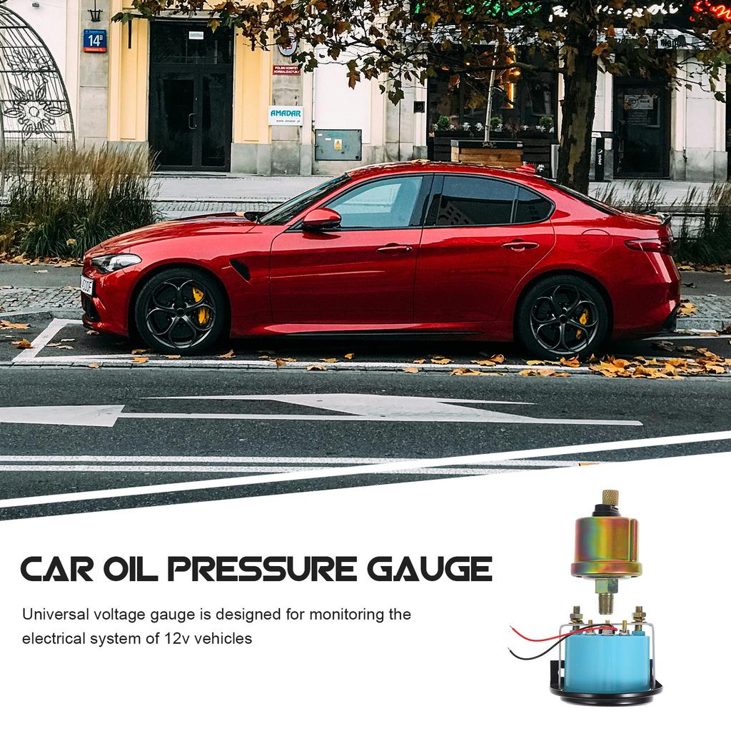 52Mm Mechanical Oil Pressure Gauge 12V for Automotive Vehicles Oil Pressure Monitoring Precise Readings Easy Installation
