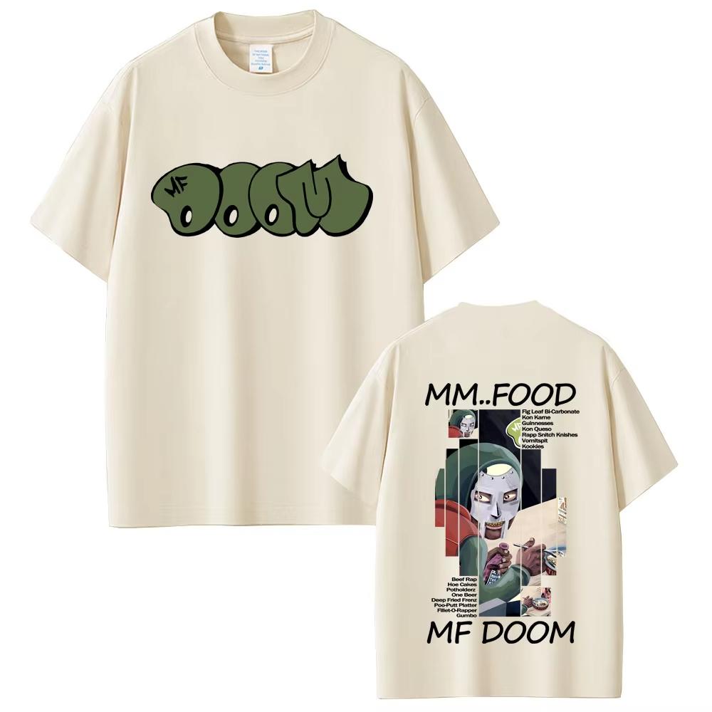 Rapper Mf Doom 100cotton Unisexs Shirt Madvillainy Album Graphics Oversized Short Sleeved Unisexs Y2k Hip Hop Streetwear Tshirt