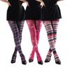 Semi-Opaque Women's Pantyhose Classic Tartan Female Stockings Fashion High Pantyhose