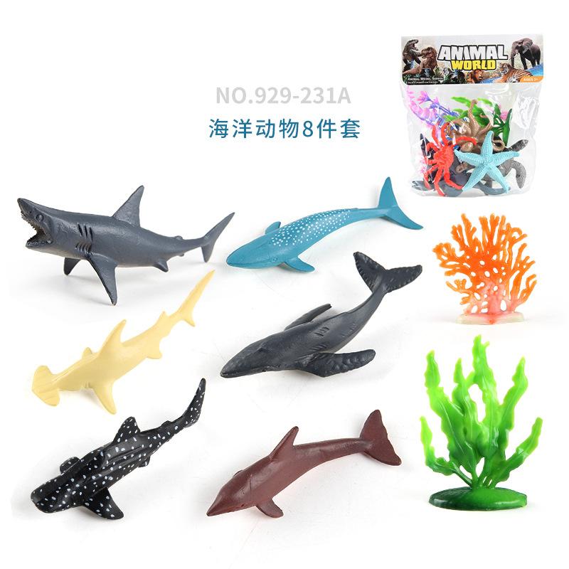 929 Игрушки-модели животных, насекомые, птица, лес, море, динозавры, серия животных, набор тематических украшений