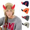 New Little Devil Horn Knitted Hat, Trendy and Versatile for Autumn and Winter, Warm Ear-Protecting Wool Hat, Hip Hop Beanie