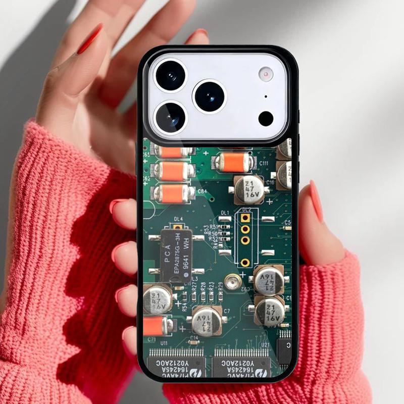 Чехол для телефона с печатной платой для iPhone 17 16 15 14 13 Pro Max Задняя крышка для 12 11 Pro Coque