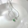 Broken Pieces, Two Grandmothers, Green Diamond Necklace, French Retro Court Style, White Diamond Collarbone Chain, Temperament