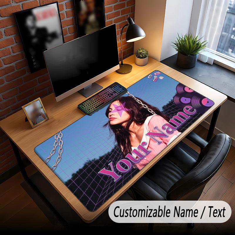 Custom Name Extended Mouse Pad,Olivia Rodrigo Gaming Desk Mat For Home Office Desktop Decor