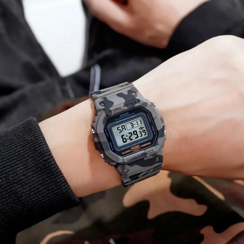 Skmei 2 Обратный отсчет Мужские наручные часы Модные ретро Мужские часы Reloj Hombre Многофункциональные цифровые спортивные часы Мужские 1628