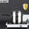 BORREY2.5L Суповая кастрюля, кастрюля для молока, пароварка, утолщенная металлическая кастрюля, универсальные кастрюли для приготовления пищи, кастрюля для индукционной плиты, газовая плита, паровая кастрюля, посуда