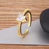 Nidin Simple Heart Ring 5 Colors For Women Female Cute Finger Open Rings Romantic Birthday Gift For Girlfriend Fashion Jewelry