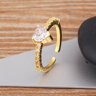 Nidin Simple Heart Ring 5 Colors For Women Female Cute Finger Open Rings Romantic Birthday Gift For Girlfriend Fashion Jewelry