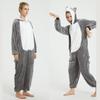 Women's Winter Robe Cartoon Animal Onesie Flannel Pajamas Zipper Loungewear Hooded Homewear