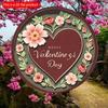 2D Flat Happy Valentine's Day Wooden Wall Hanging Decor - цветы Универсальный праздничный деревянный кулон, украшение для дома, приветственный знак, декор для вечеринки, дерево