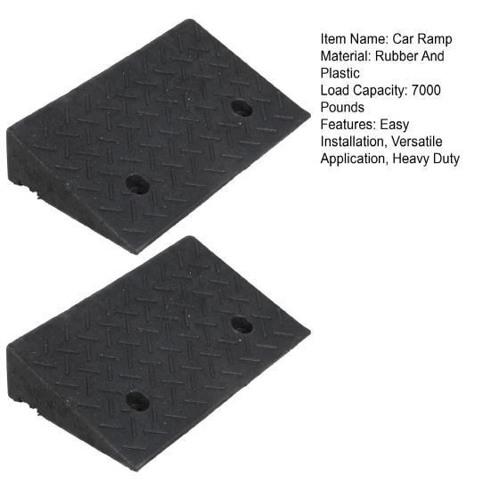 1 Pair 4" Rise Driveway Ramps, Non Slip Curbside Ramps Support 7000lbs, 19.7" L x 12" W, Threshold Ramps for Cars Wheelchairs Scooters Lawn Mowers