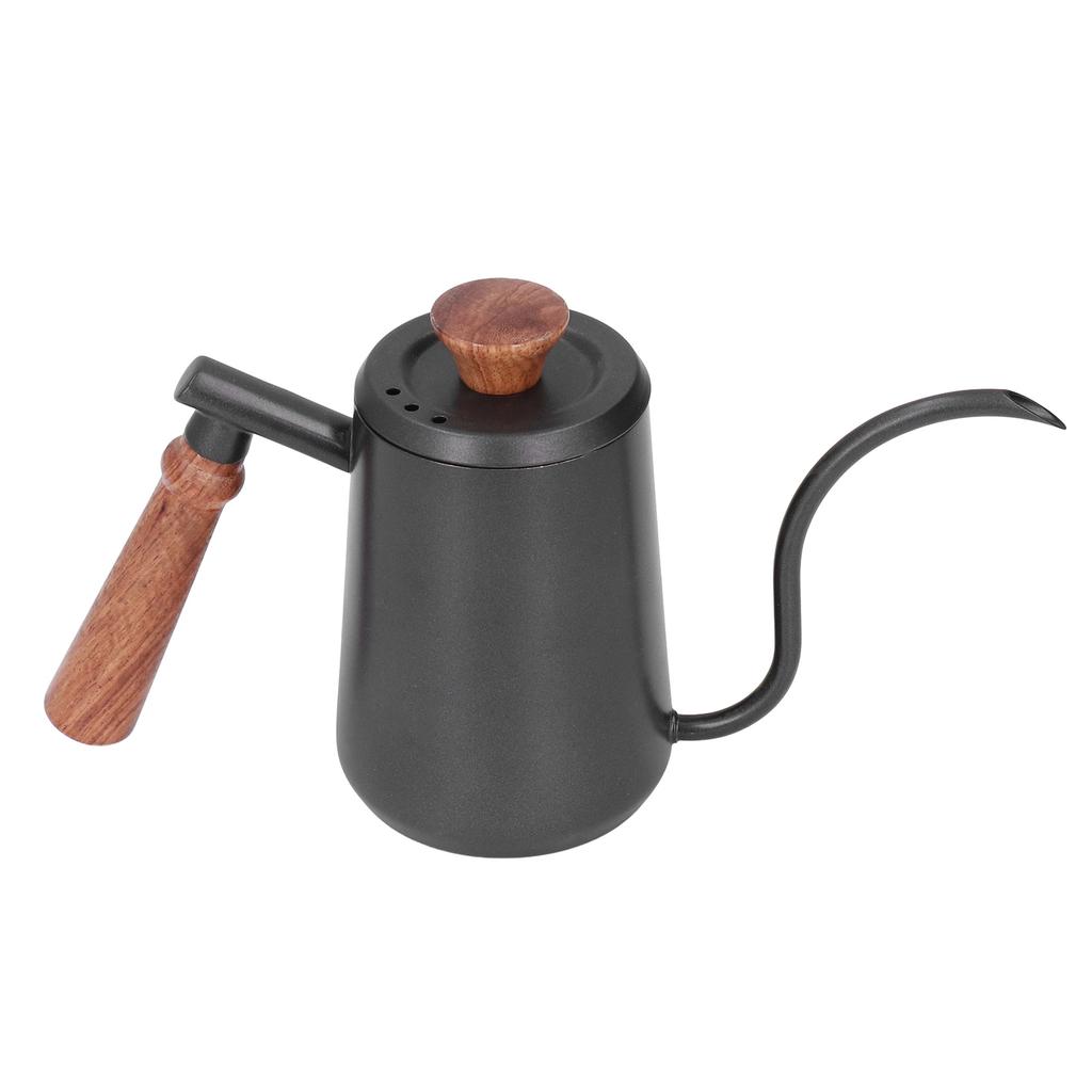 Кофейник для пуровера 304 нержавеющая сталь пищевой класс гусиная шея деревянная ручка эргономичный дизайн