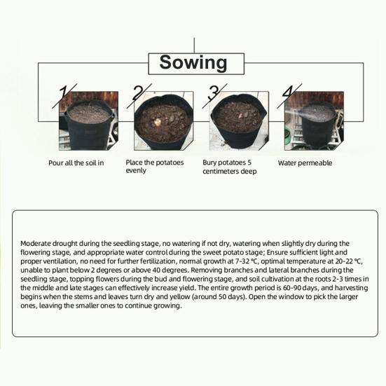 Нетканый войлочный мешок для выращивания Большой диаметр Мешок для посадки картофеля Ведро для выращивания рассады с окошком для овощей Клубника