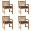 Day and Night - Day and Night Garden Chairs 4 Units Teak Wood and Anthracite Gray Cushions