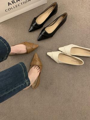 Французские нишевые ретро туфли с острым носком для вечернего выхода, нежные туфли на низком каблуке для работы, бабушкины одинарные туфли для женщин, с юбкой, темпераментные, в сказочном стиле