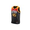 NBA Utah Jazz City Edition Donovan Mitchell 45 Swingman Джерси черные/солнечные часы Мужская уличная одежда CN1800-011