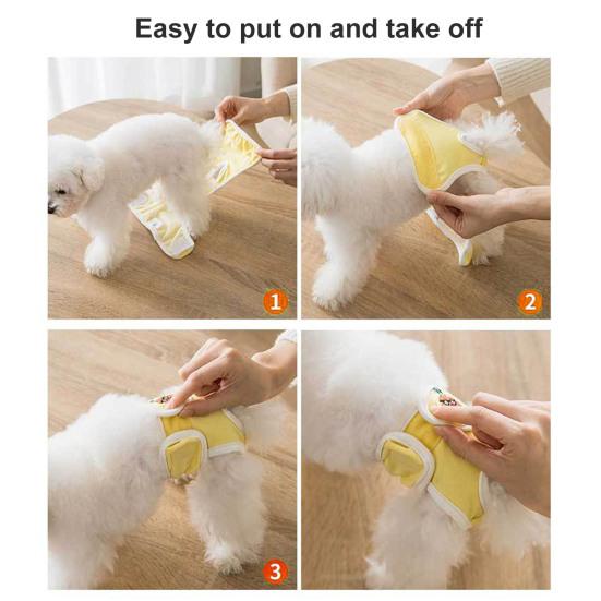 Pet Sanitary Panties Fruit Flower Embroidery Pattern Leakproof Breathable Pet Dog Diapers Pants Dog Accessories