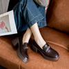 Ретро платформа женские весенние новые ленивые платформа британские маленькие кожаные туфли женские мягкая кожа толстый каблук одинарные туфли