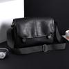 Men's Crossbody Bag Soft Leather Shoulder Bag Business Small Satchel Student Messenger Bag