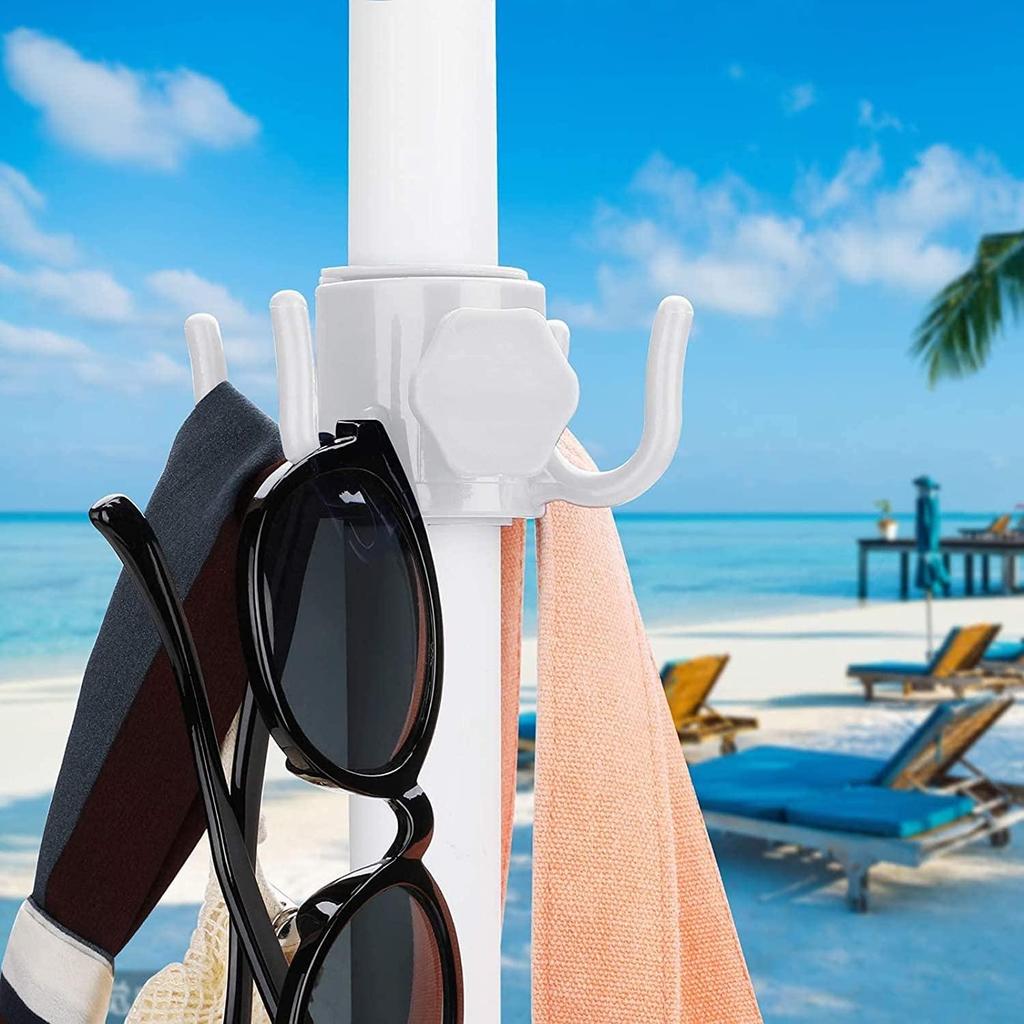 Beach Umbrella Hanging Hook,4-prongs Plastic Umbrella Hook Hanging for Towels/Hats/Clothes/Camera/Sunglasses/Bags,Fit for Beach,Camping Trips