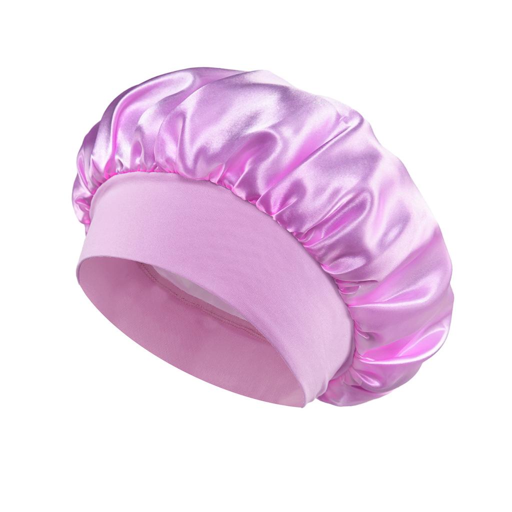 Satin Bonnet Hair Bonnet for Sleeping Silk Bonnets Women Solid Solid Wide-brimmed Sleeping Hat with Elastic Soft Band Hair Care