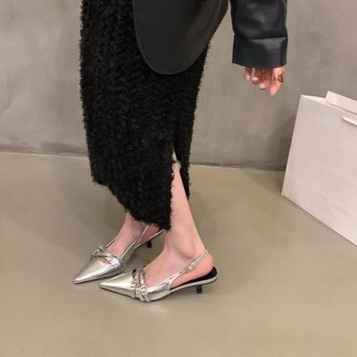 Весенняя и летняя обувь больших размеров Босоножки на высоком каблуке, остроносые туфли на тонком каблуке и женская обувь