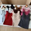 Womens Fashion Autumn Winter Sleeveless Tank Tops Ribbed Sleeveless Camisole Top Casual Basic Slim Knit Shirt
