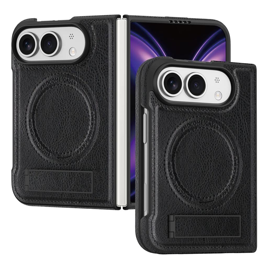Магнитная Беспроводная Зарядка для IPhone Чехол Duo для IPhone Fold Винтажная Кожаная Подставка Жесткий Ударопрочный Защитный Чехол от Царапин