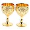 Embossed Wine Glass Zinc Alloy Shot Glass Goblets & Chalices Metal Goblet  For Wedding